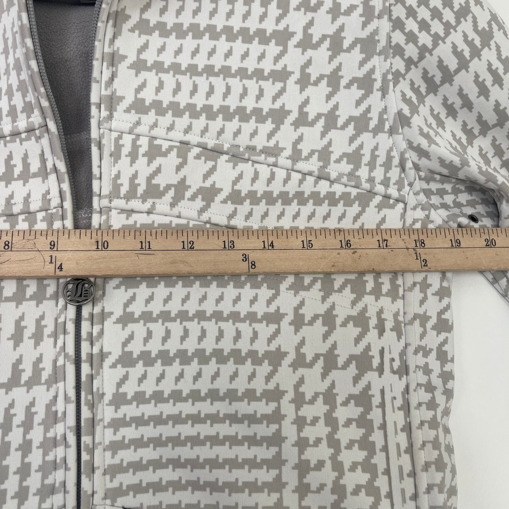Burton Houndstooth Full Zip Hoodie Ski Jacket Women's Size‎ Medium Grey White - Picture 10 of 11
